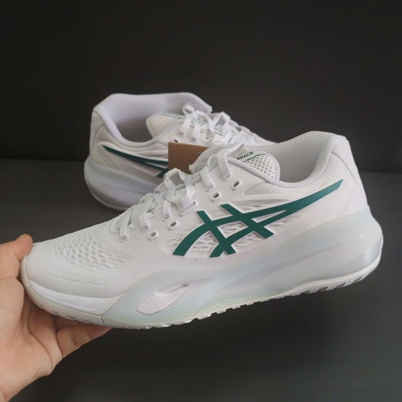  Giày Nam Asics Gel-Resolution X 'White Pitch Green' 