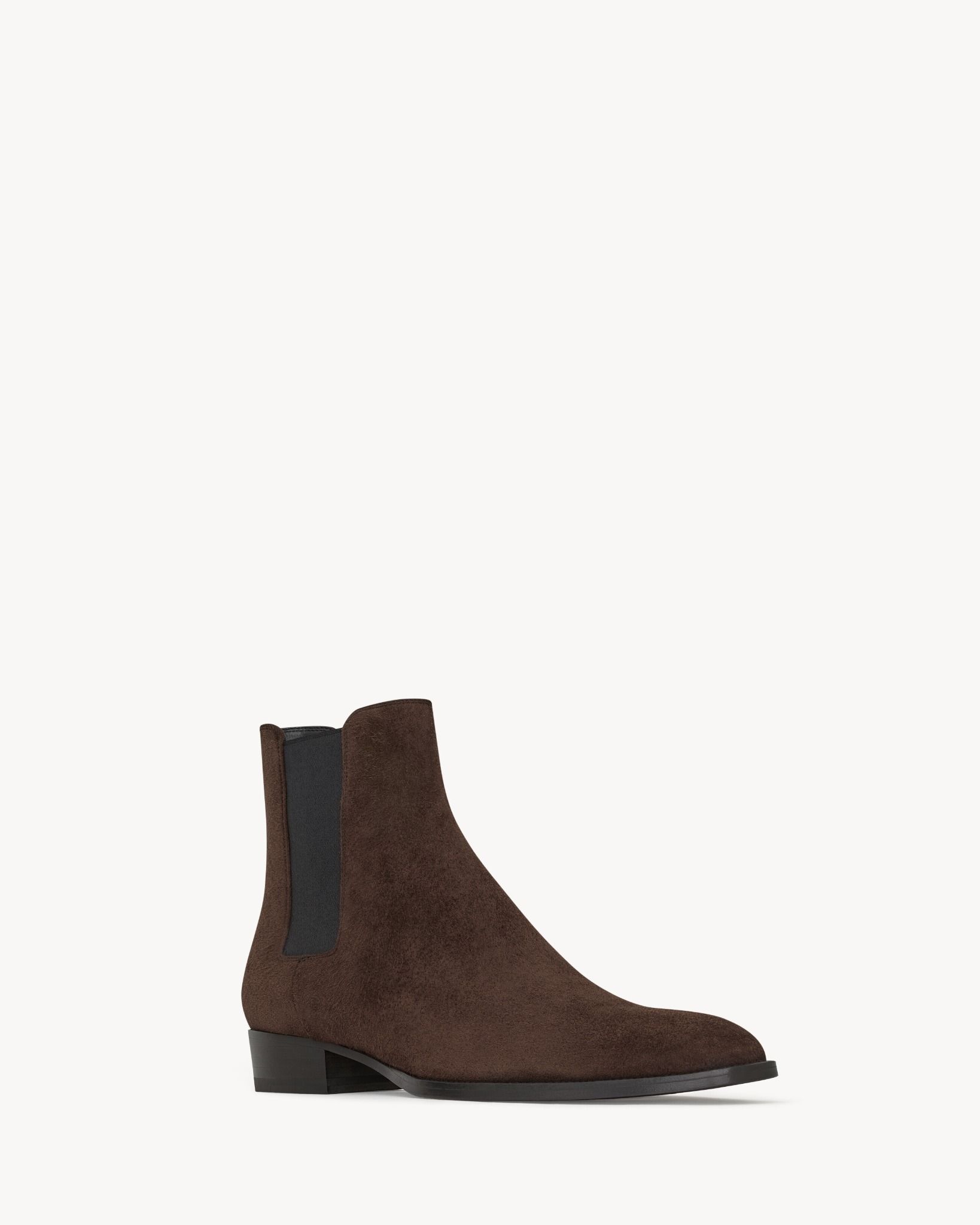  Giày Nam Saint Laurent Wyatt Chelsea Boots 'Brown' 