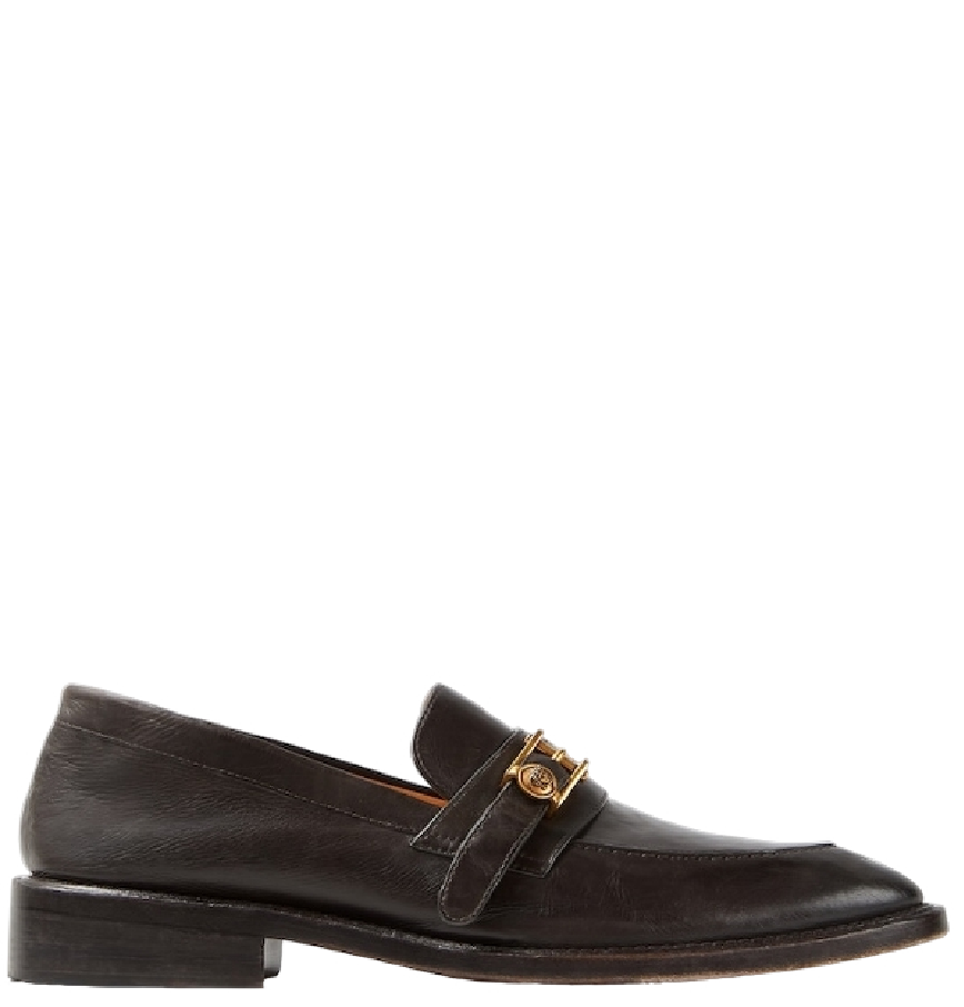  Giày Nam Versace Primo Leather Loafers 'Brown' 