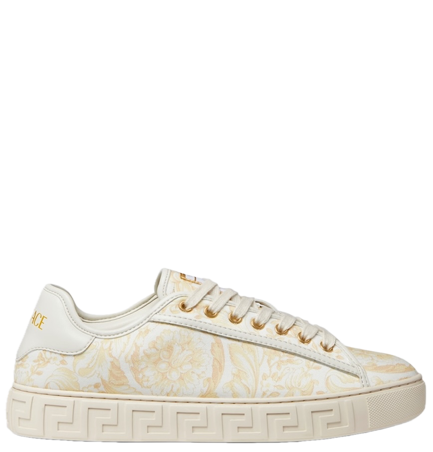  Giày Nữ Versace Greca Printed Trainers 'Beige' 