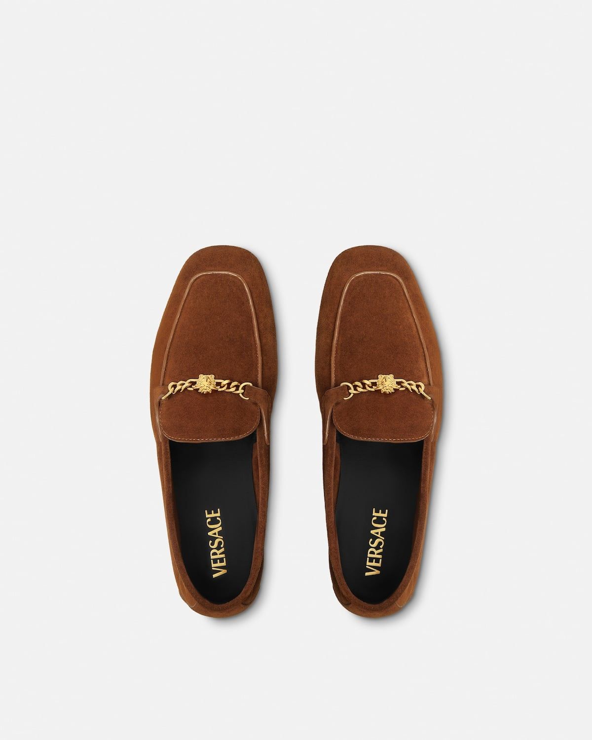  Giày Nữ Versace Medusa Suede Loafers 'Brown' 
