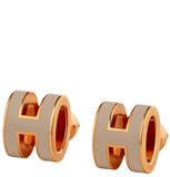  Khuyên Tai Nữ Hermes Mini Pop H 'Marron Glacé Rose Gold' 