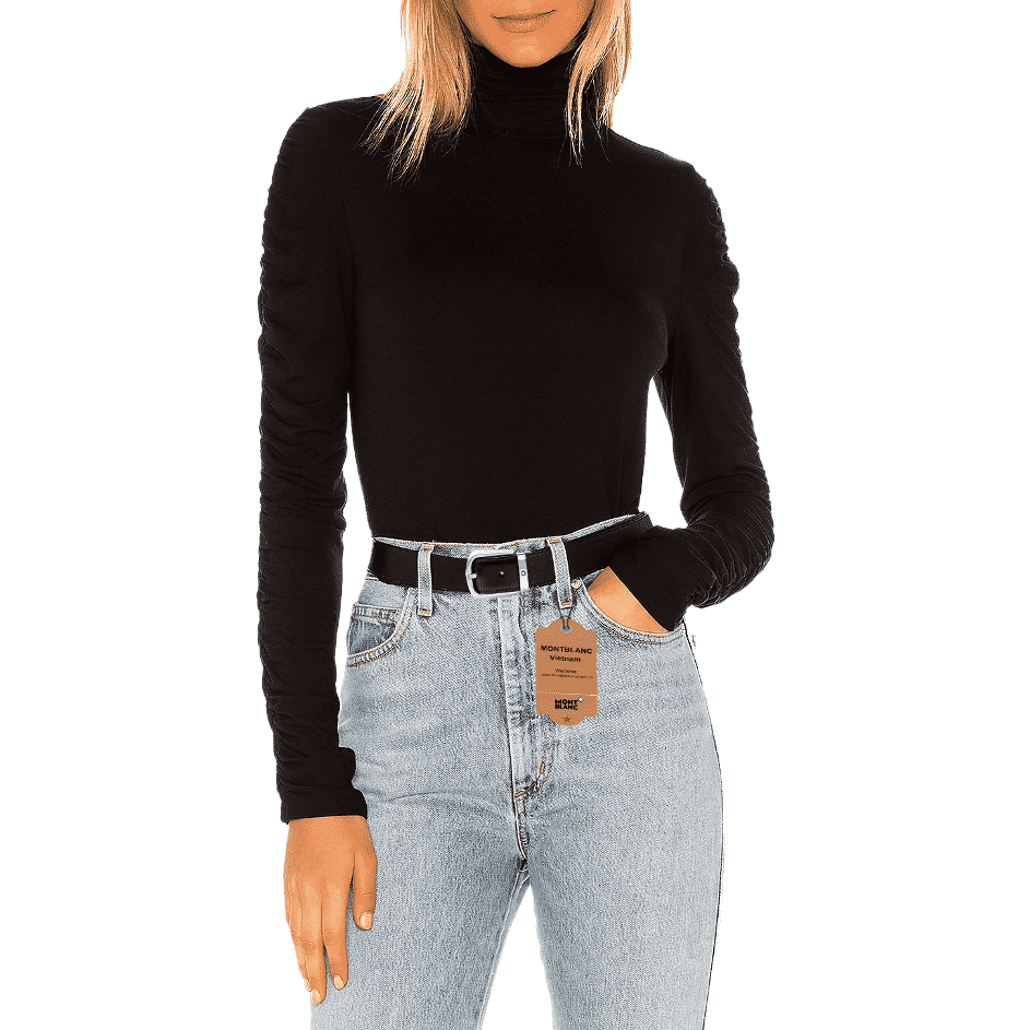  Thắt Lưng Nữ Montblanc Curved Horseshoe Buckle Belt 'Black' 