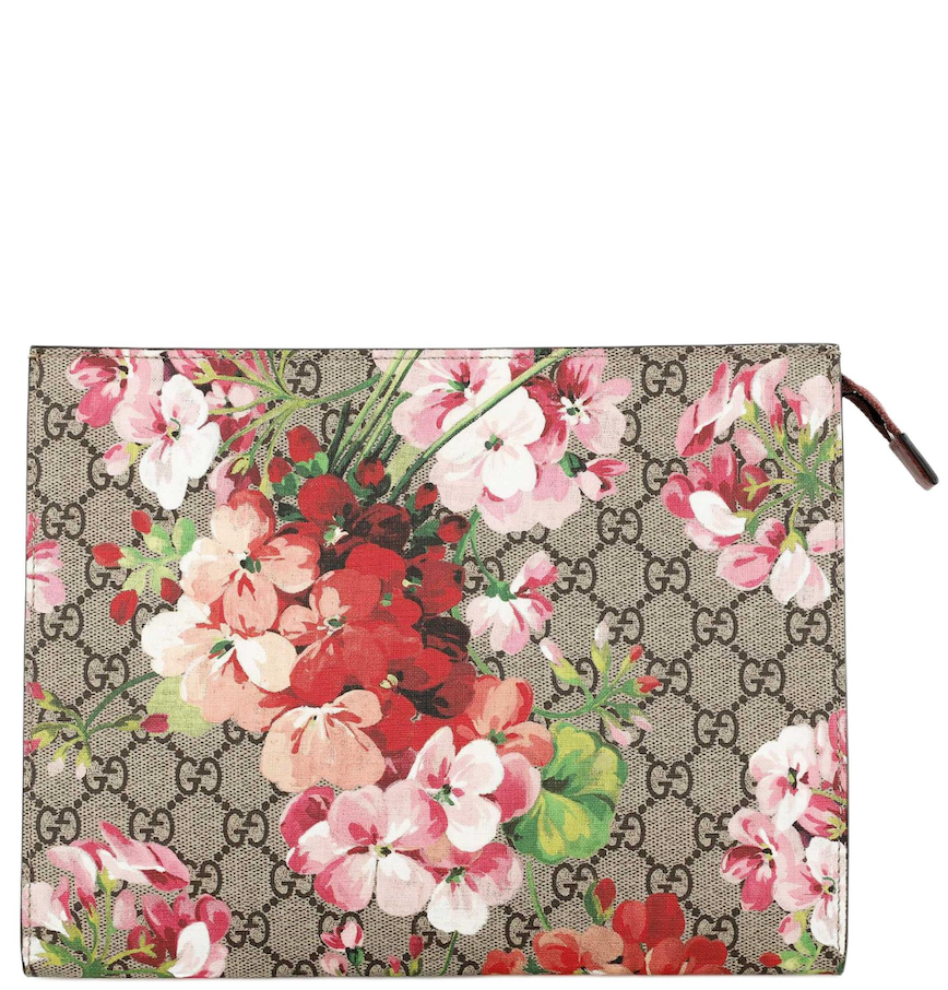  Túi Gucci GG Leather Large Clutch 'Geranium Print' 