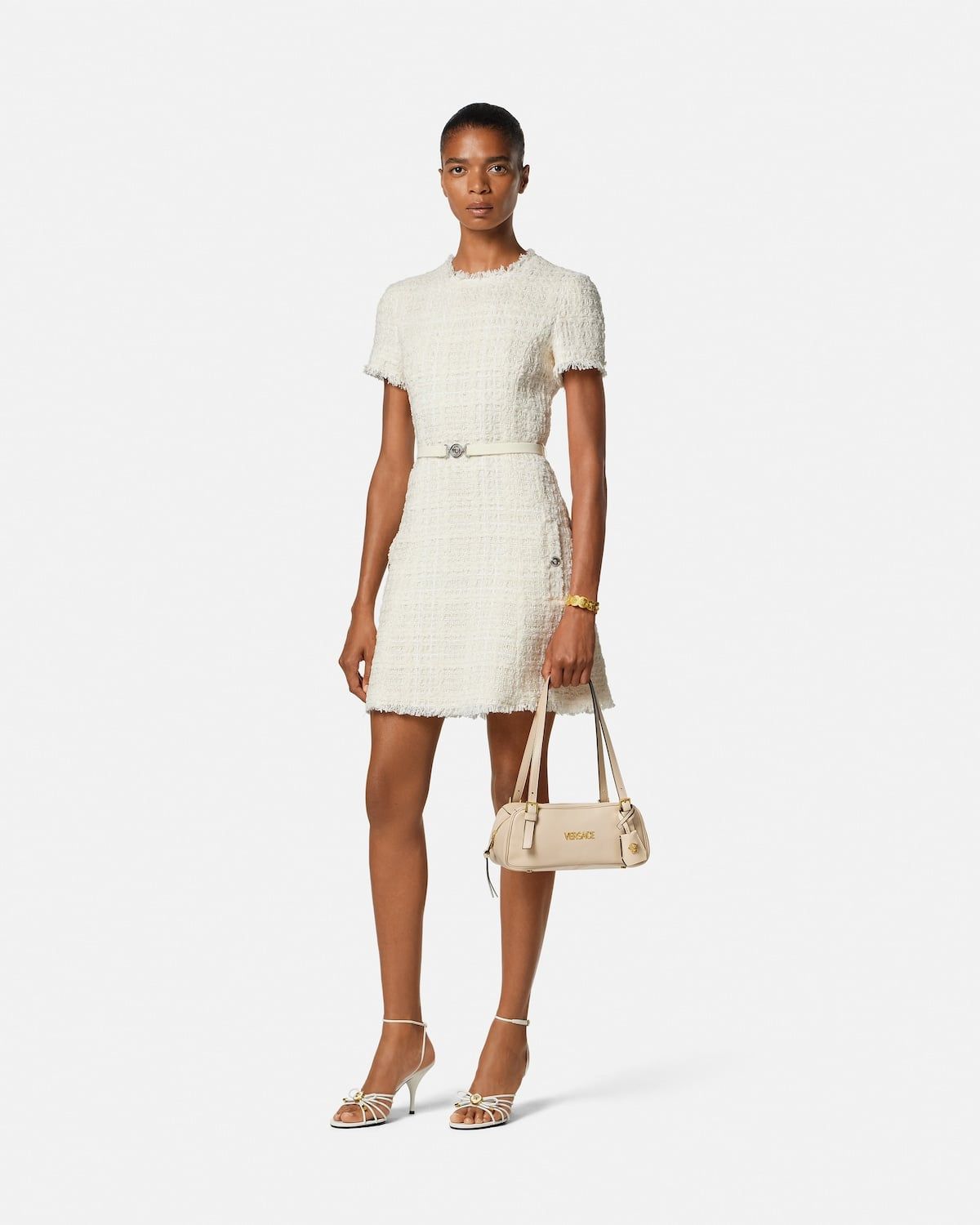  Túi Nữ Versace Tag Nappa Bowling Bag 'Beige' 