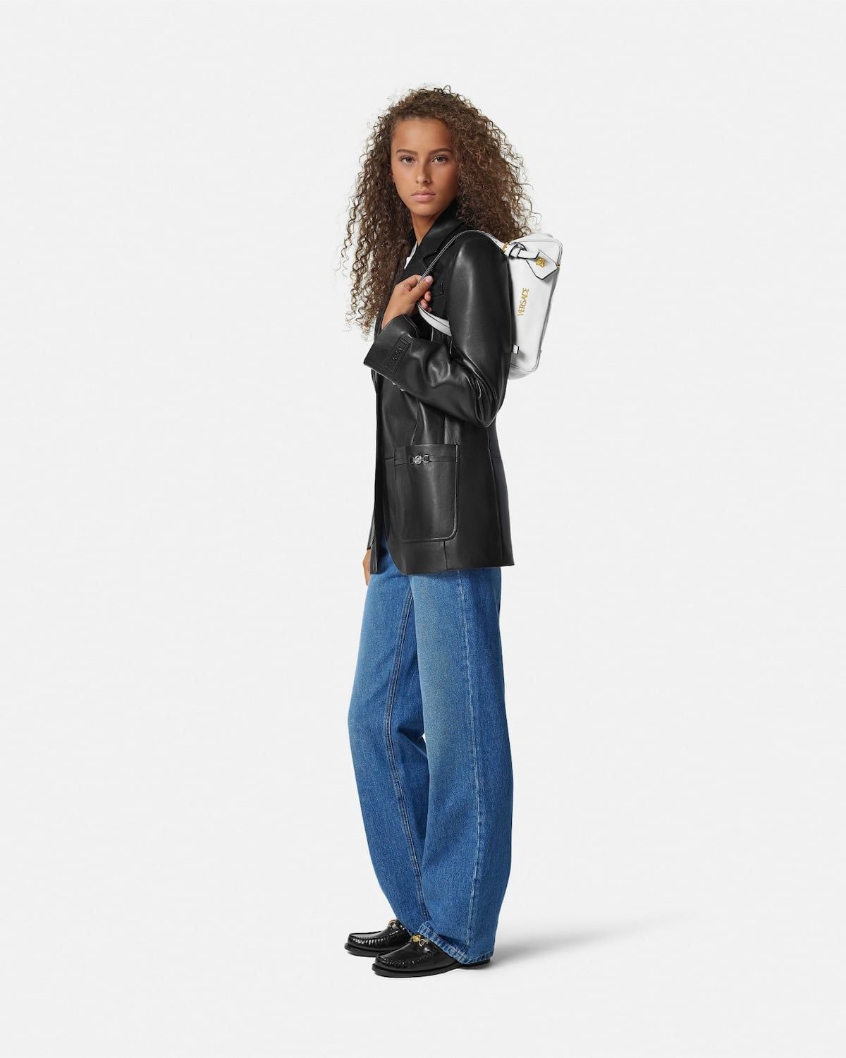  Túi Nữ Versace Tag Nappa Bowling Bag 'White' 