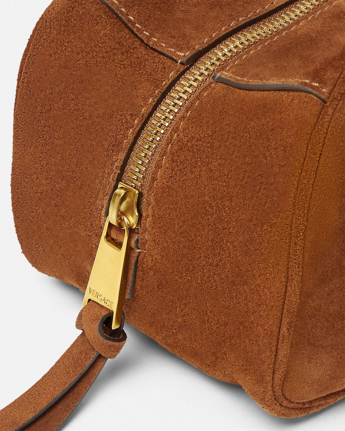  Túi Nữ Versace Tag Suede Bowling Bag 'Brown' 
