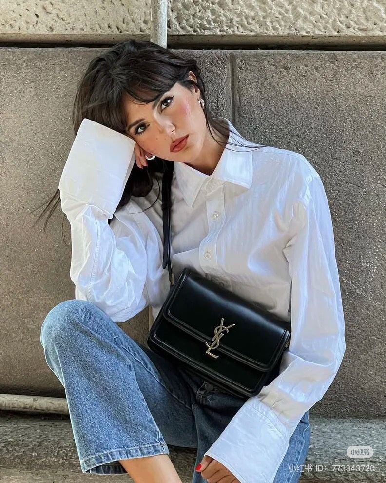  Túi Saint Laurent Solferino Medium Satchel 'Black' 
