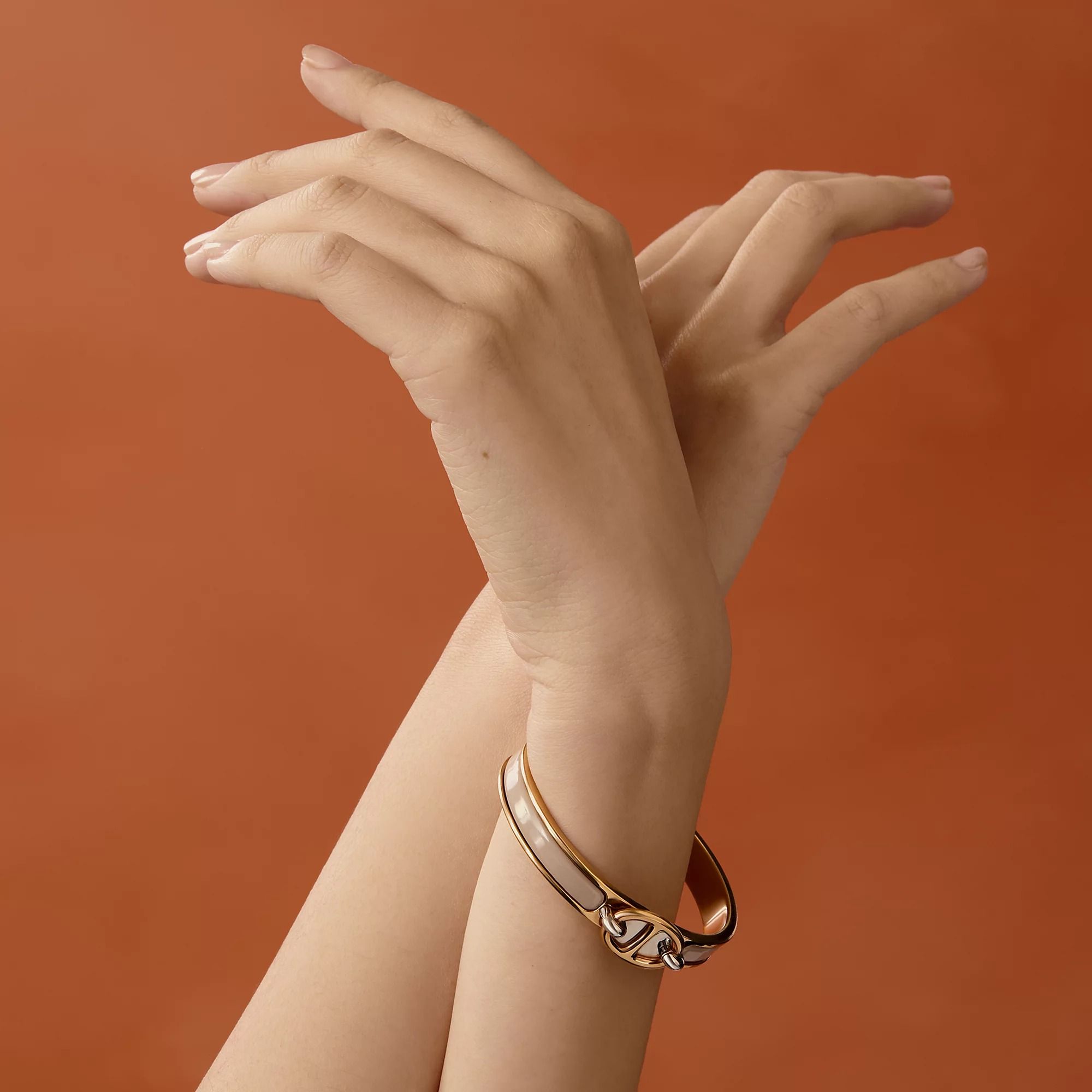  Vòng Tay Nữ Hermes Mini Clic Chaine d'Ancre 'Marron' 