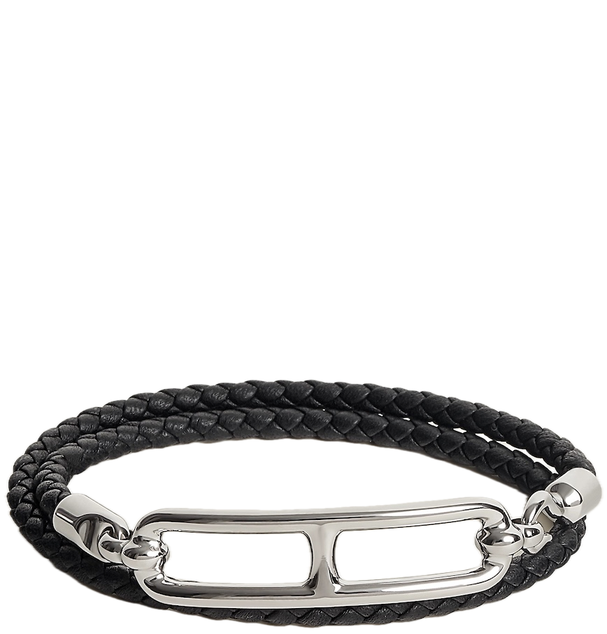  Vòng Tay Nữ Hermes Roulis Double Tour 'Noir Palladium' 