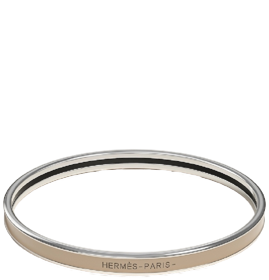  Vòng Tay Nữ Hermes Uni Bangle 'Marron Glacé Palladium' 