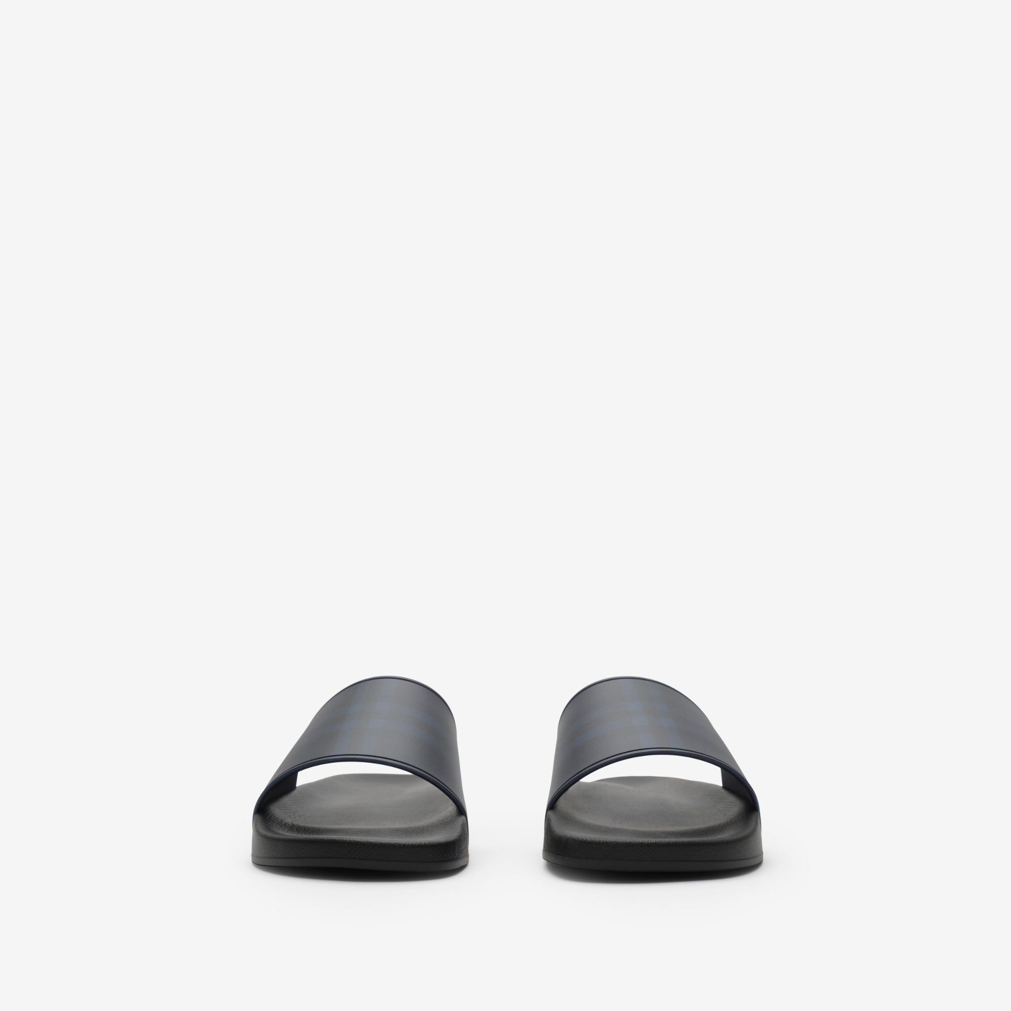  Dép Burberry Check Slides 'Navy' 