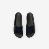  Dép Burberry Check Slides 'Navy' 
