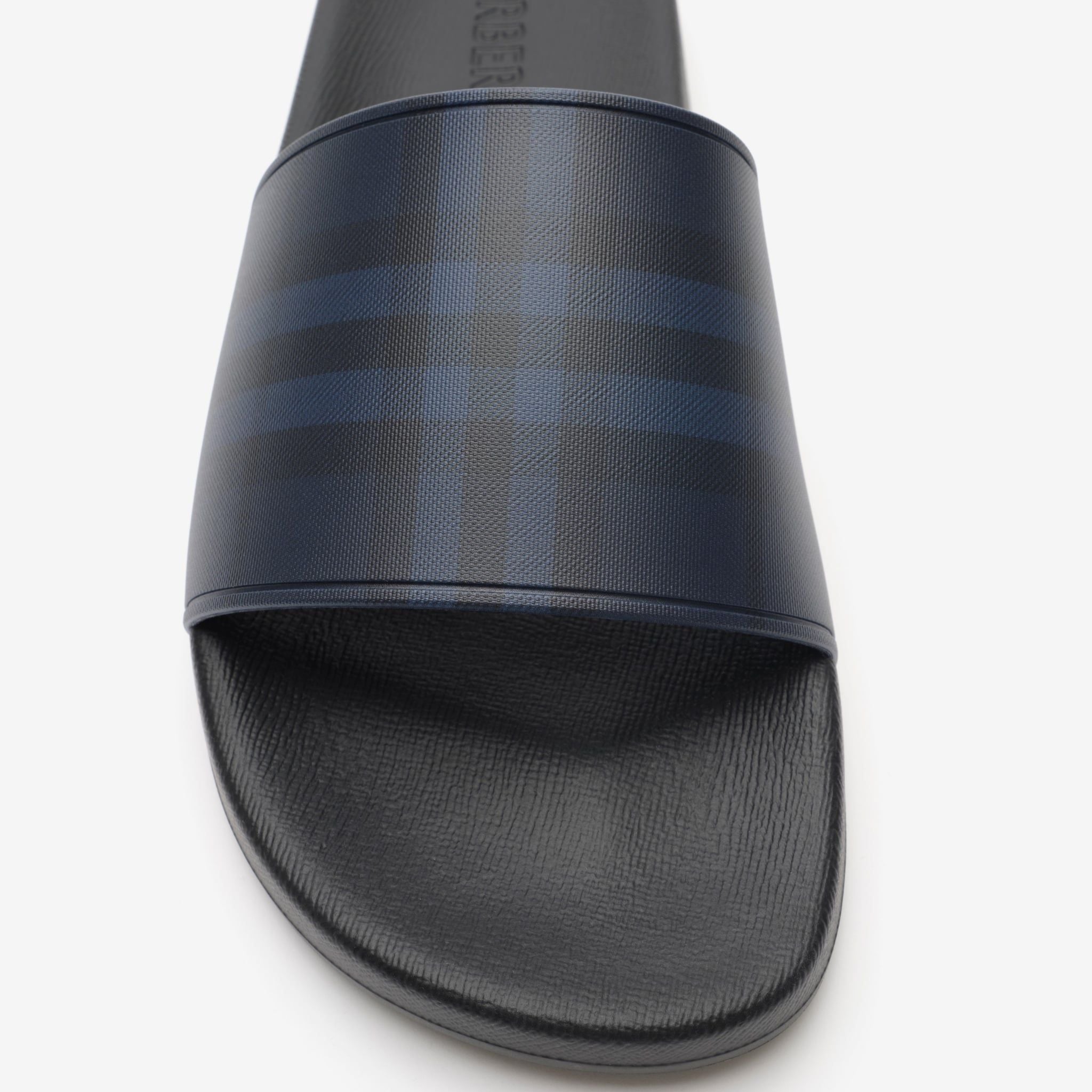  Dép Burberry Check Slides 'Navy' 