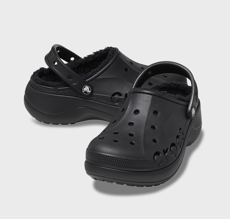  Dép Crocs Baya Platform Lined Clogs ‘Black’ 