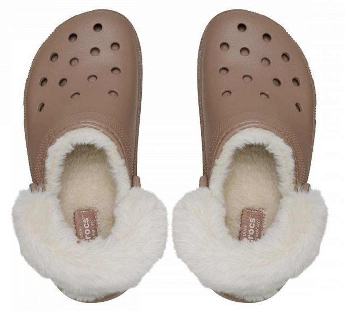  Dép Crocs Classic Platform Fuzz Lined Clog ‘Latte’ 