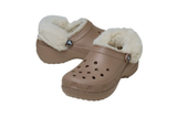  Dép Crocs Classic Platform Fuzz Lined Clog ‘Latte’ 