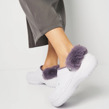  Dép Crocs Classic Platform Fuzz Lined 'Frosted Grape' 