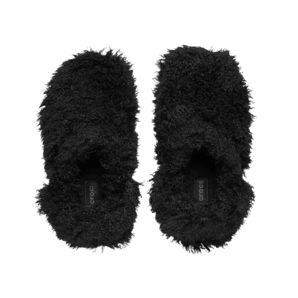  Dép Crocs Classic Shaggy Fur Lined Clog ‘Black’ 