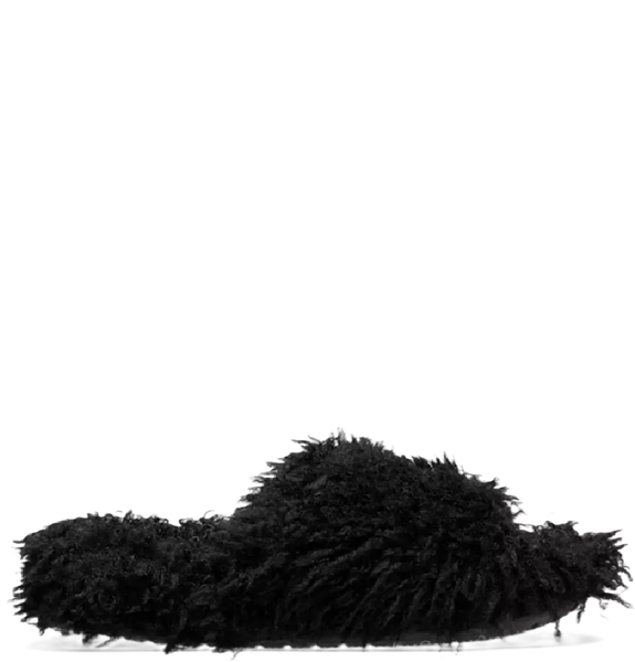  Dép Crocs Classic Shaggy Fur Slide ‘Black’ 
