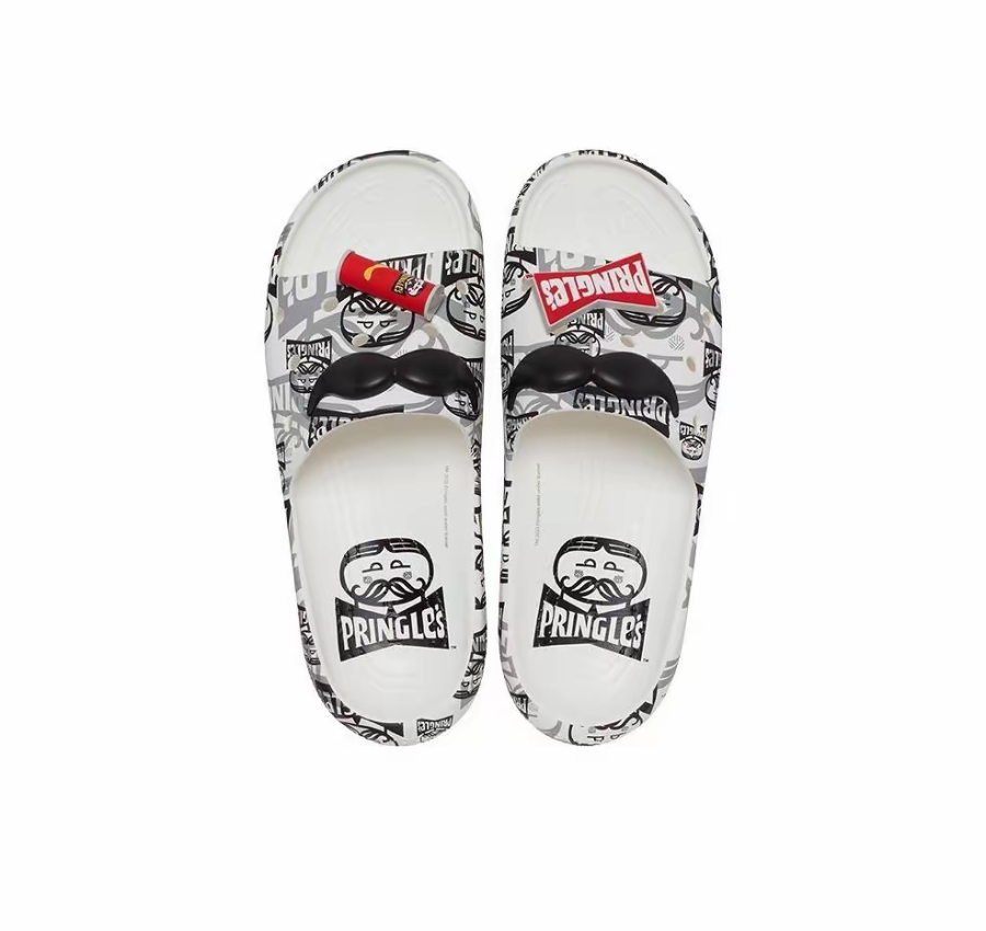  Dép Crocs Classic Slide x Pringles ‘White Black’ 