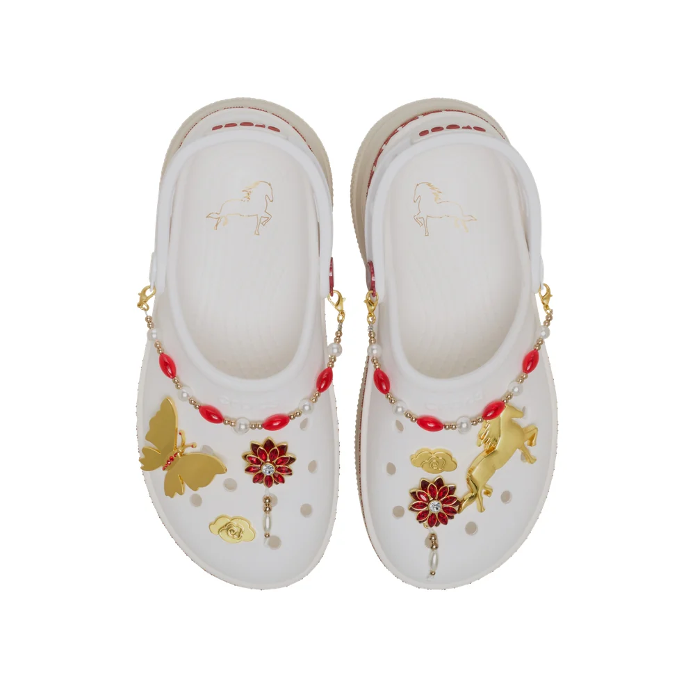  Dép Crocs Classic Stacked Crimson Gallop 'Chalk' 