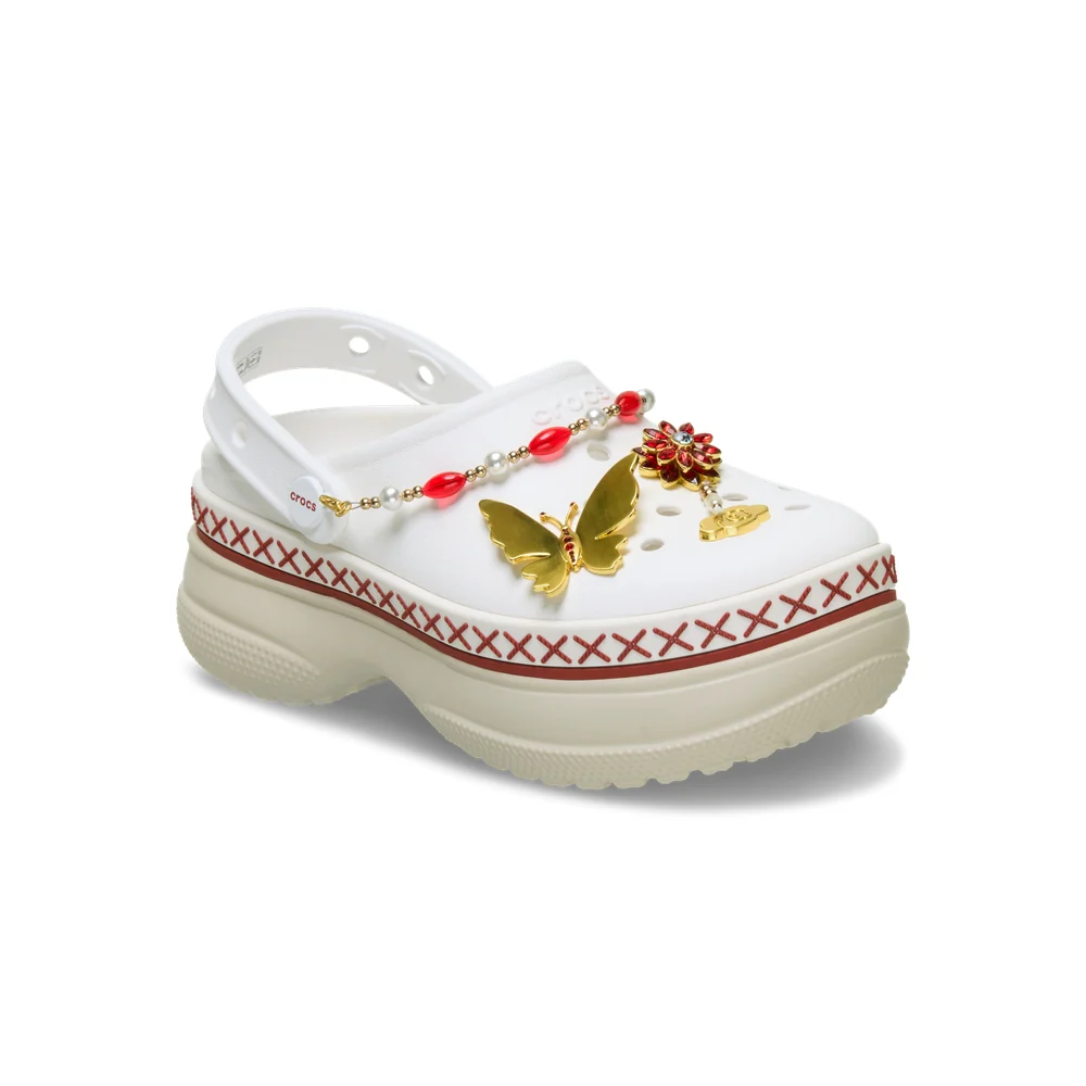  Dép Crocs Classic Stacked Crimson Gallop 'Chalk' 