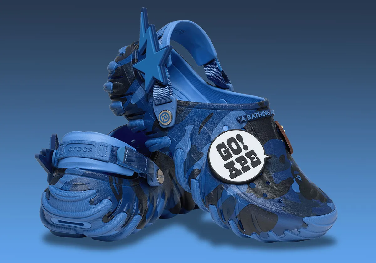  Dép Crocs Echo RO Clog x Bape 'Powder Blue' 
