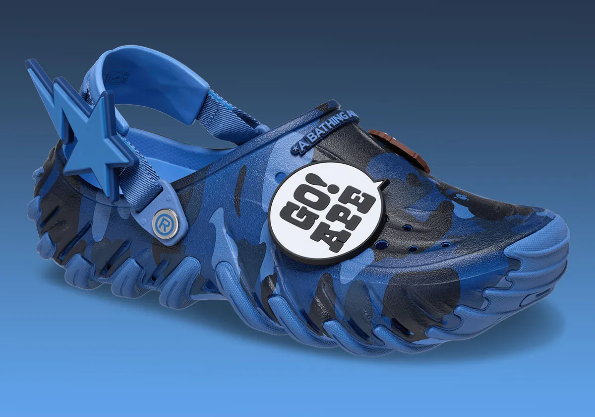  Dép Crocs Echo RO Clog x Bape 'Powder Blue' 