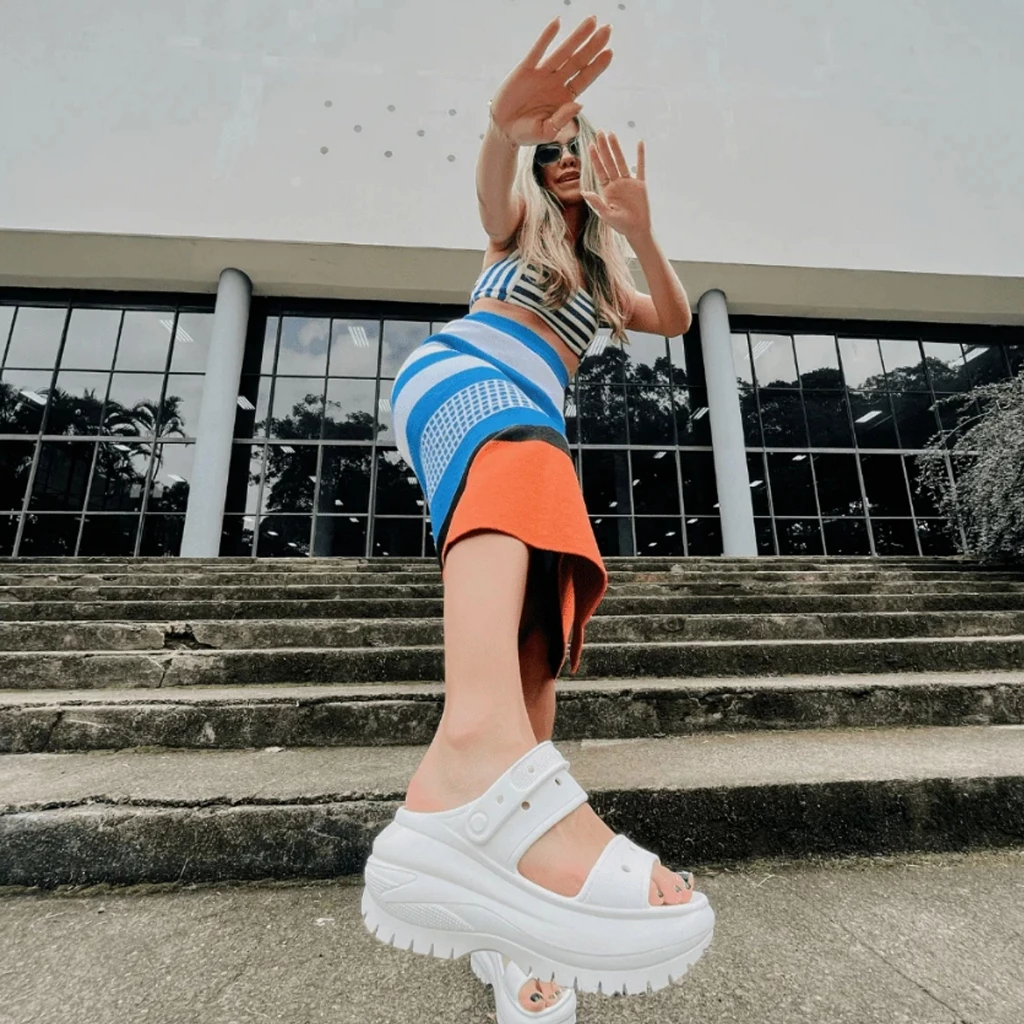  Dép Crocs Mega Crush Sandal 'White' 