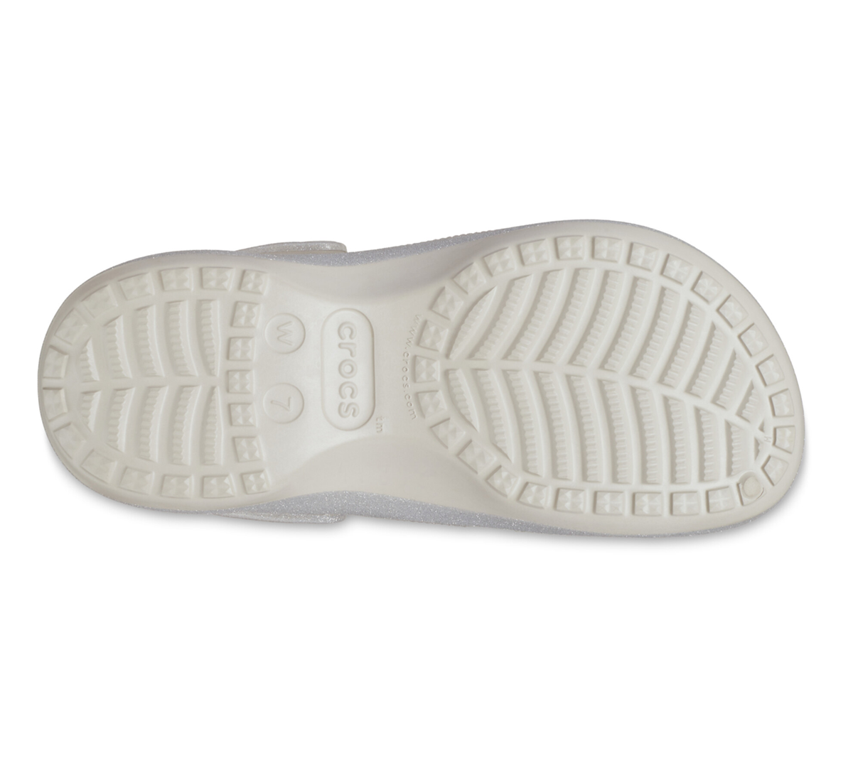 Dép Crocs Platform Glitter Lined Clog ‘Silver’ 