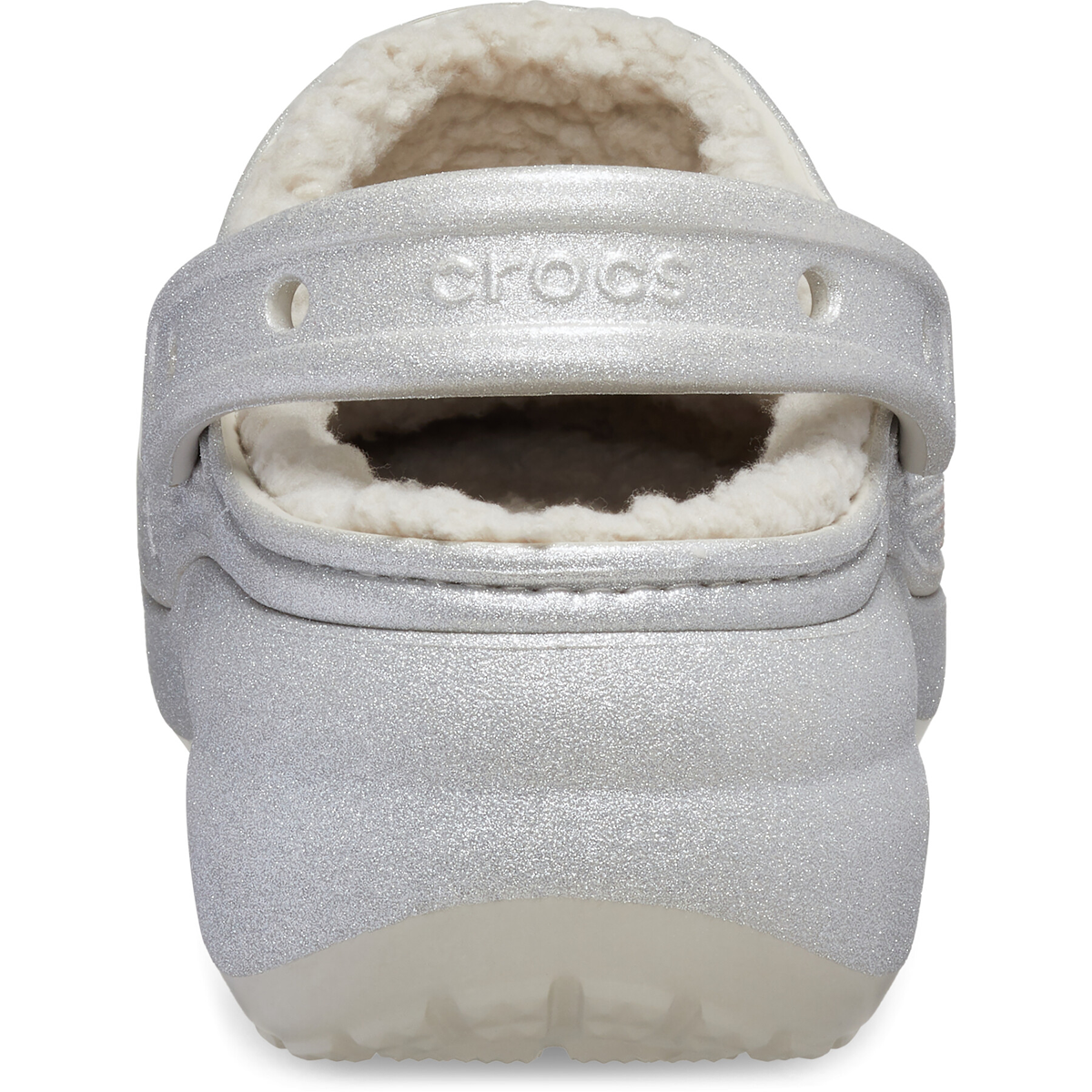  Dép Crocs Platform Glitter Lined Clog ‘Silver’ 
