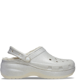  Dép Crocs Platform Glitter Lined Clog ‘Silver’ 