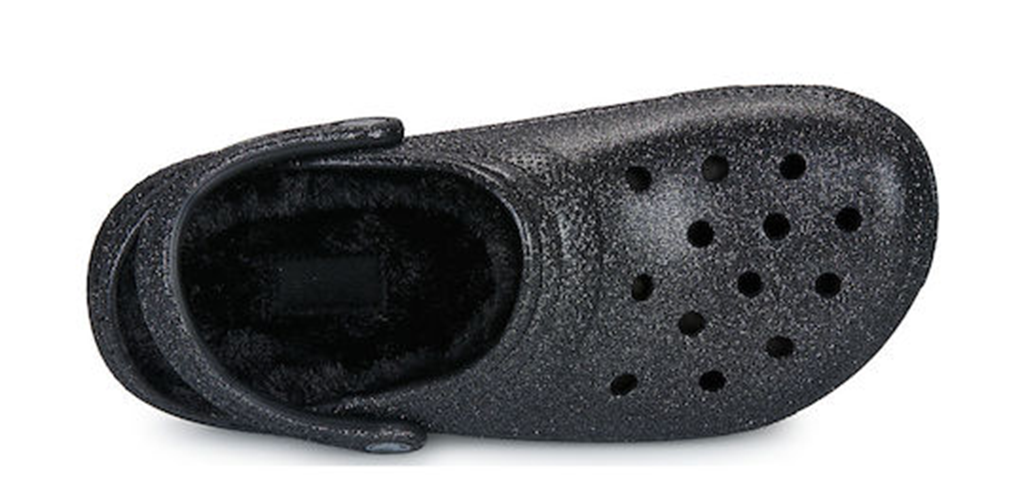  Dép Crocs Sabots Classic Fuzz Lined Glitter ‘Black’ 