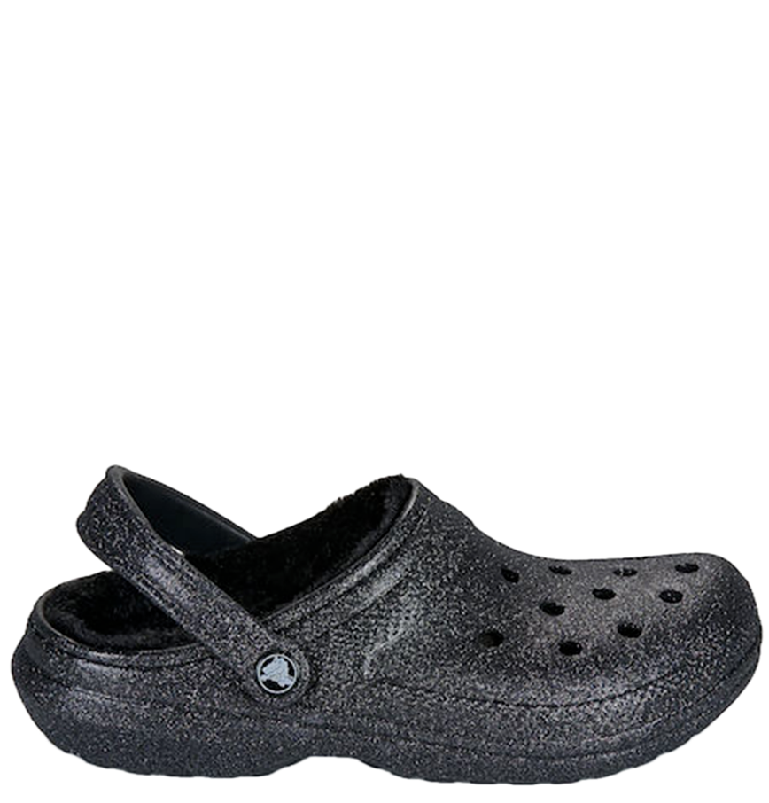  Dép Crocs Sabots Classic Fuzz Lined Glitter ‘Black’ 