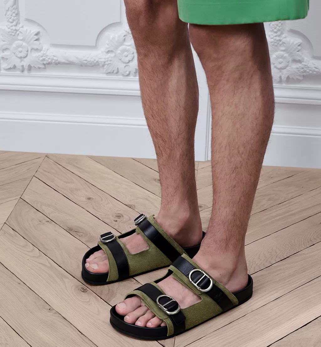  Dép Dior Aqua Sandal 'Khaki Suede' 