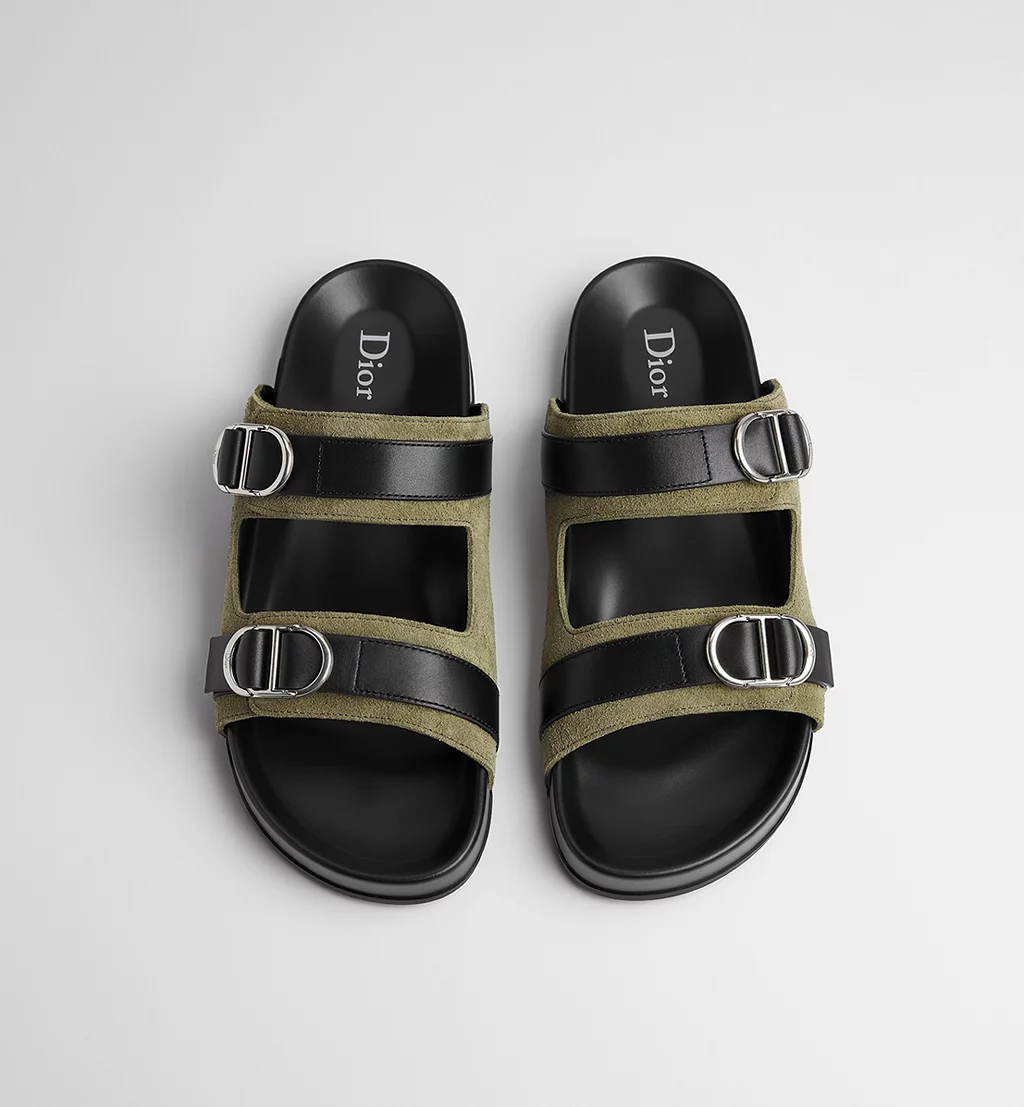  Dép Dior Aqua Sandal 'Khaki Suede' 