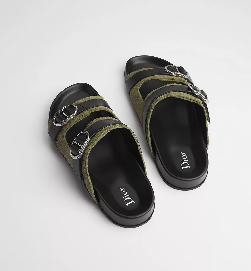  Dép Dior Aqua Sandal 'Khaki Suede' 