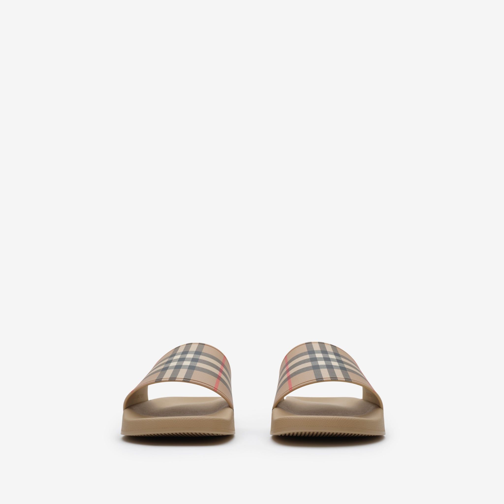  Dép Nam Burberry Check Slides 'Beige' 