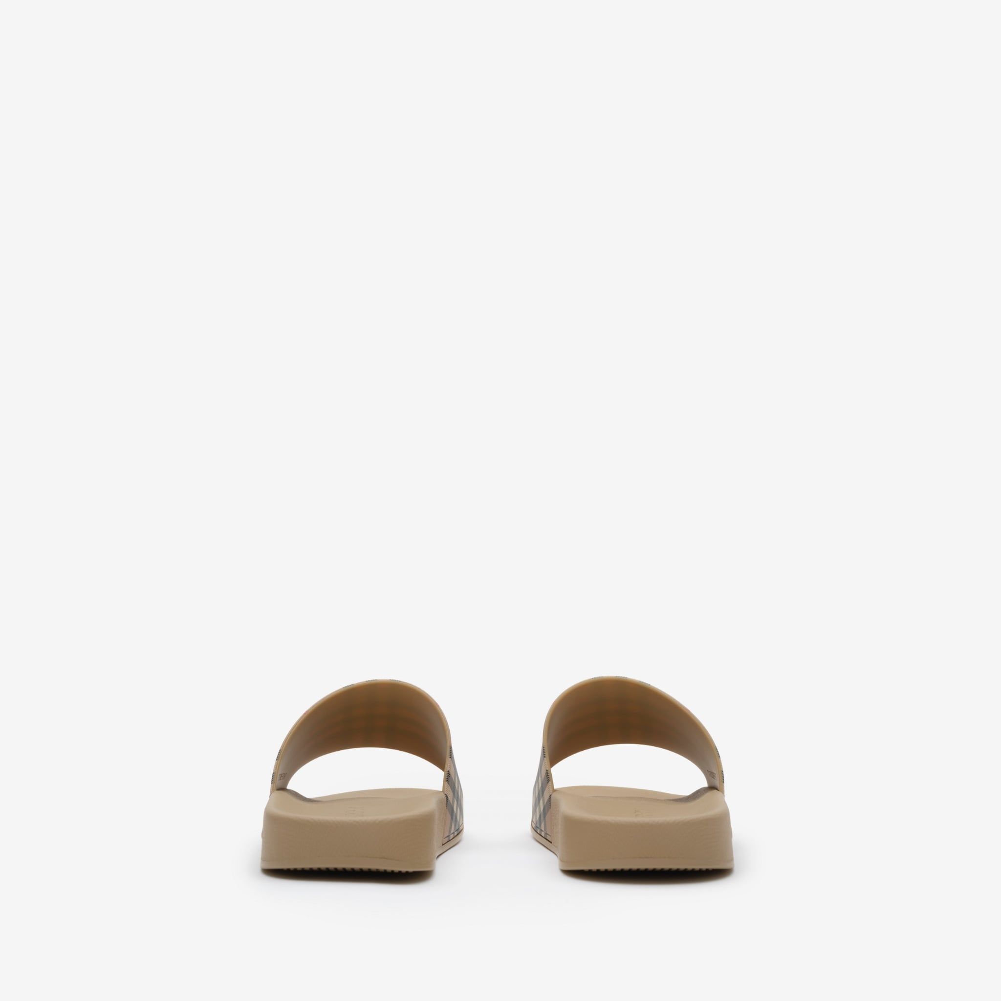  Dép Nam Burberry Check Slides 'Beige' 