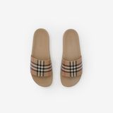  Dép Nam Burberry Check Slides 'Beige' 