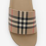  Dép Nam Burberry Check Slides 'Beige' 