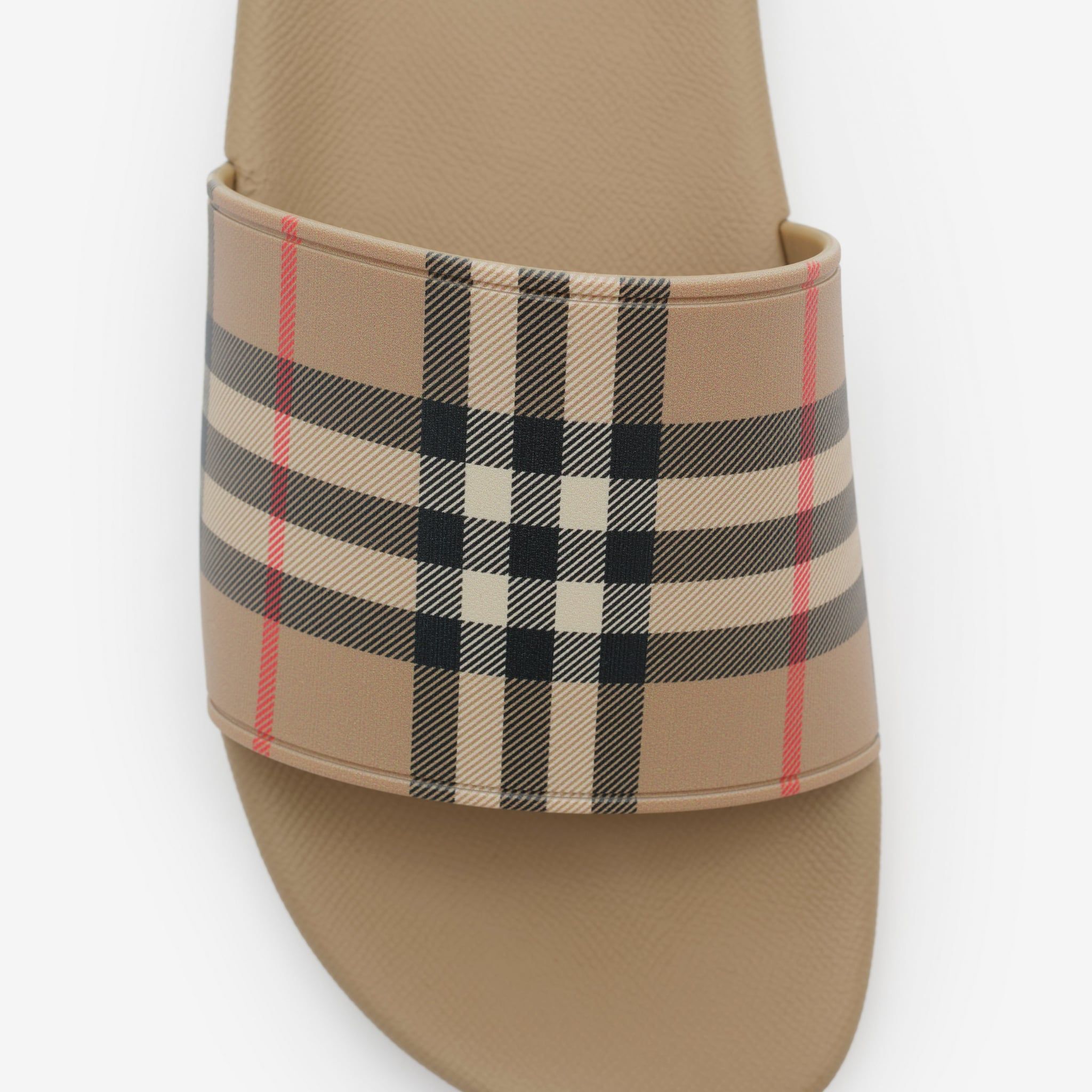  Dép Nam Burberry Check Slides 'Beige' 