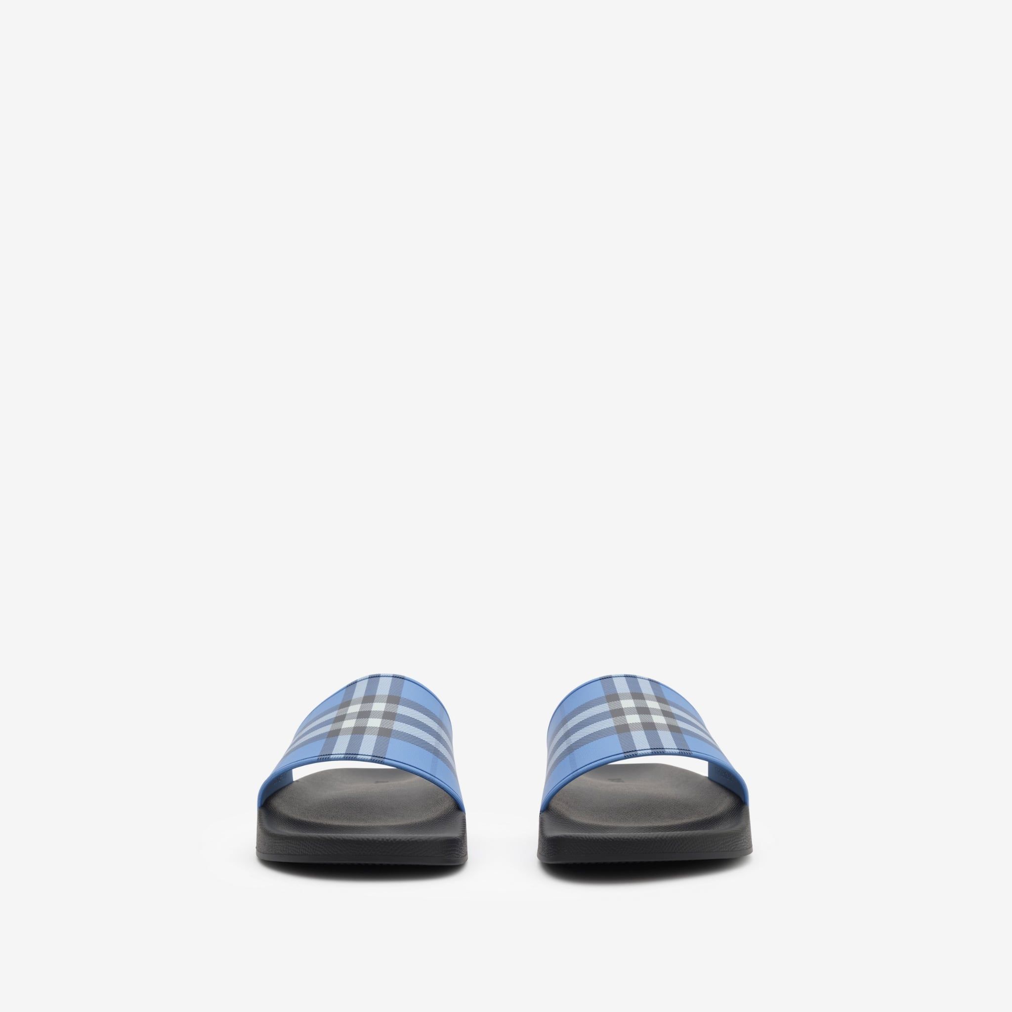  Dép Nam Burberry Check Slides 'Cornflower Blue' 