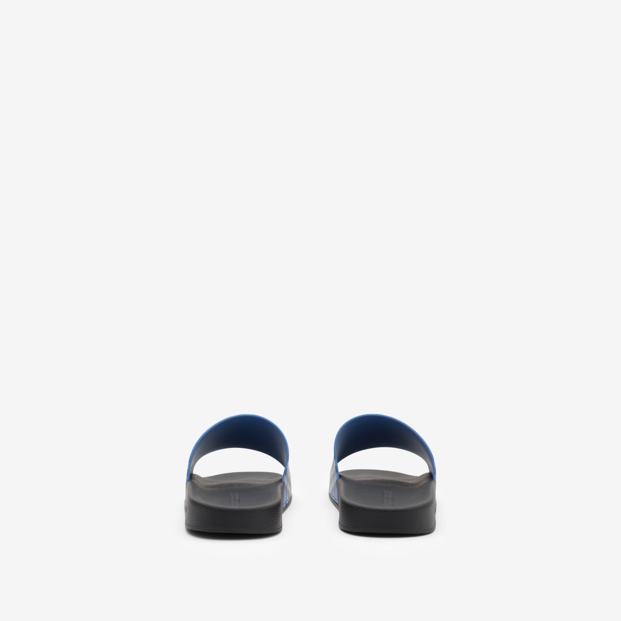  Dép Nam Burberry Check Slides 'Cornflower Blue' 