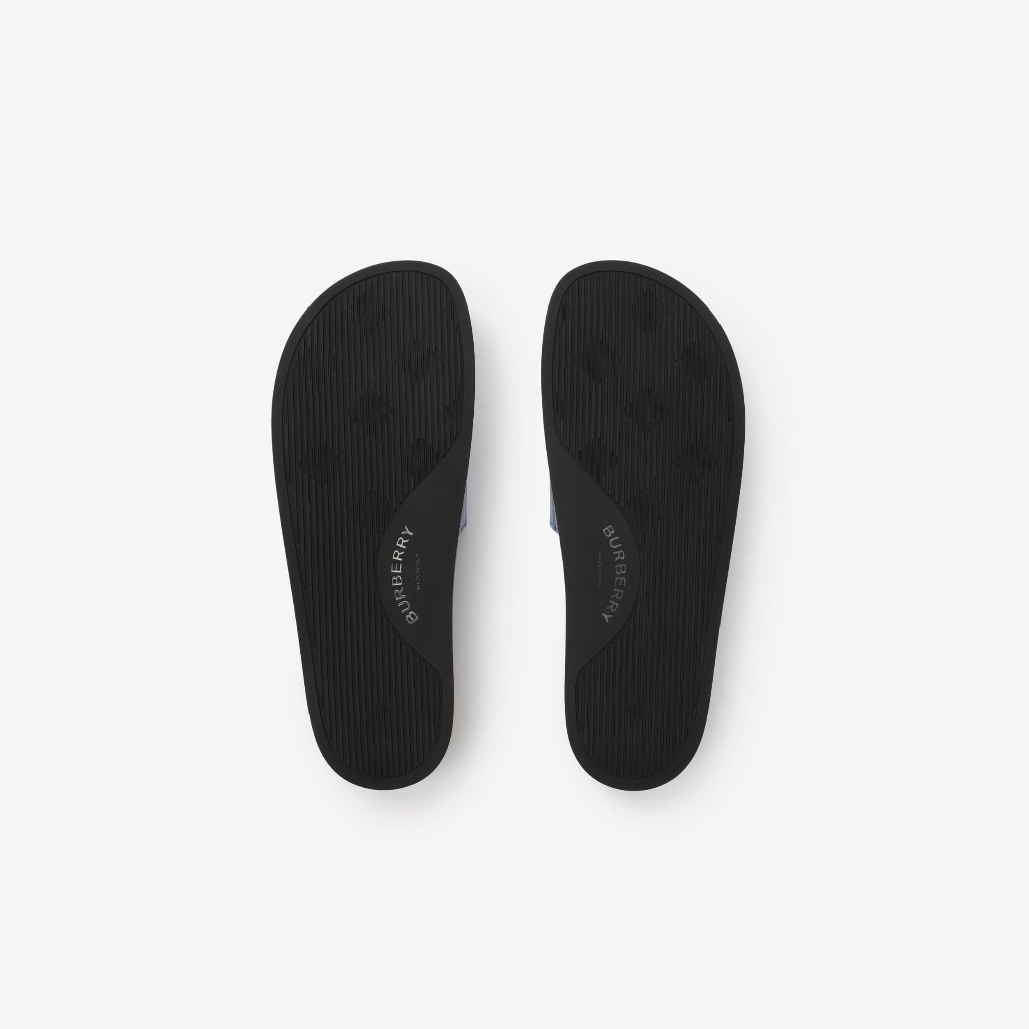  Dép Nam Burberry Check Slides 'Cornflower Blue' 