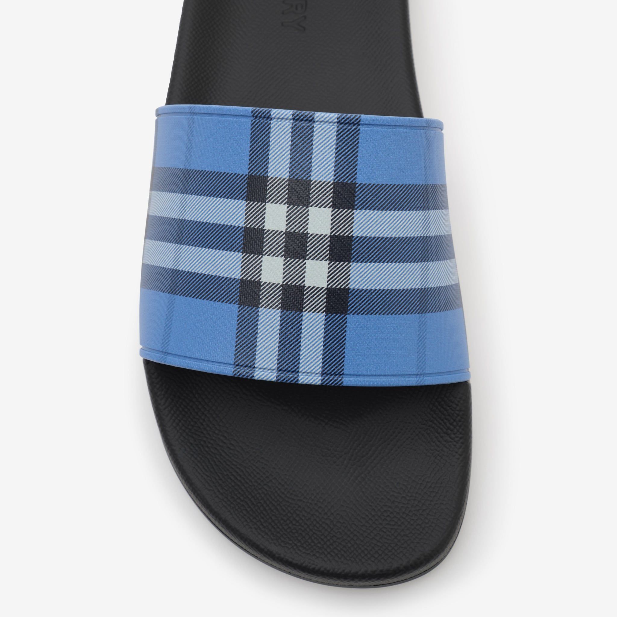  Dép Nam Burberry Check Slides 'Cornflower Blue' 