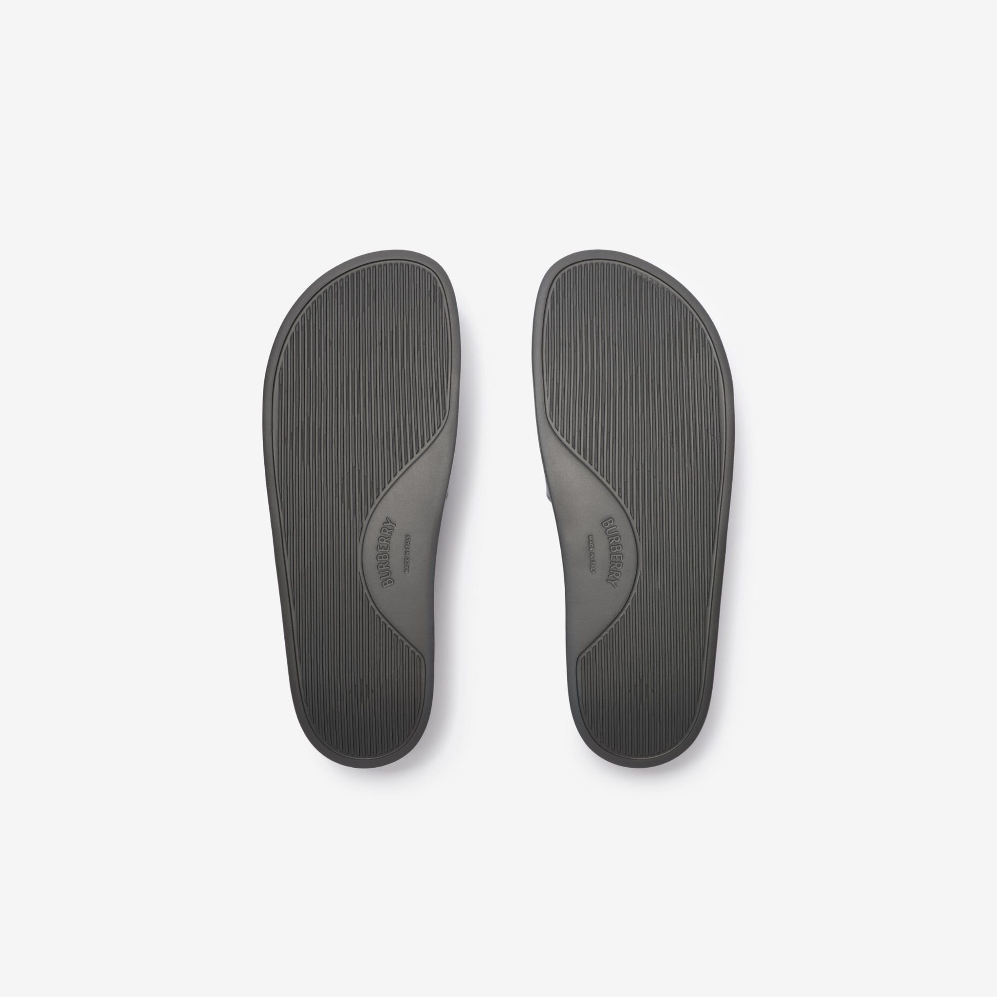  Dép Nam Burberry Check Slides 'Lead Grey' 