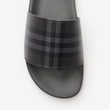  Dép Nam Burberry Check Slides 'Lead Grey' 