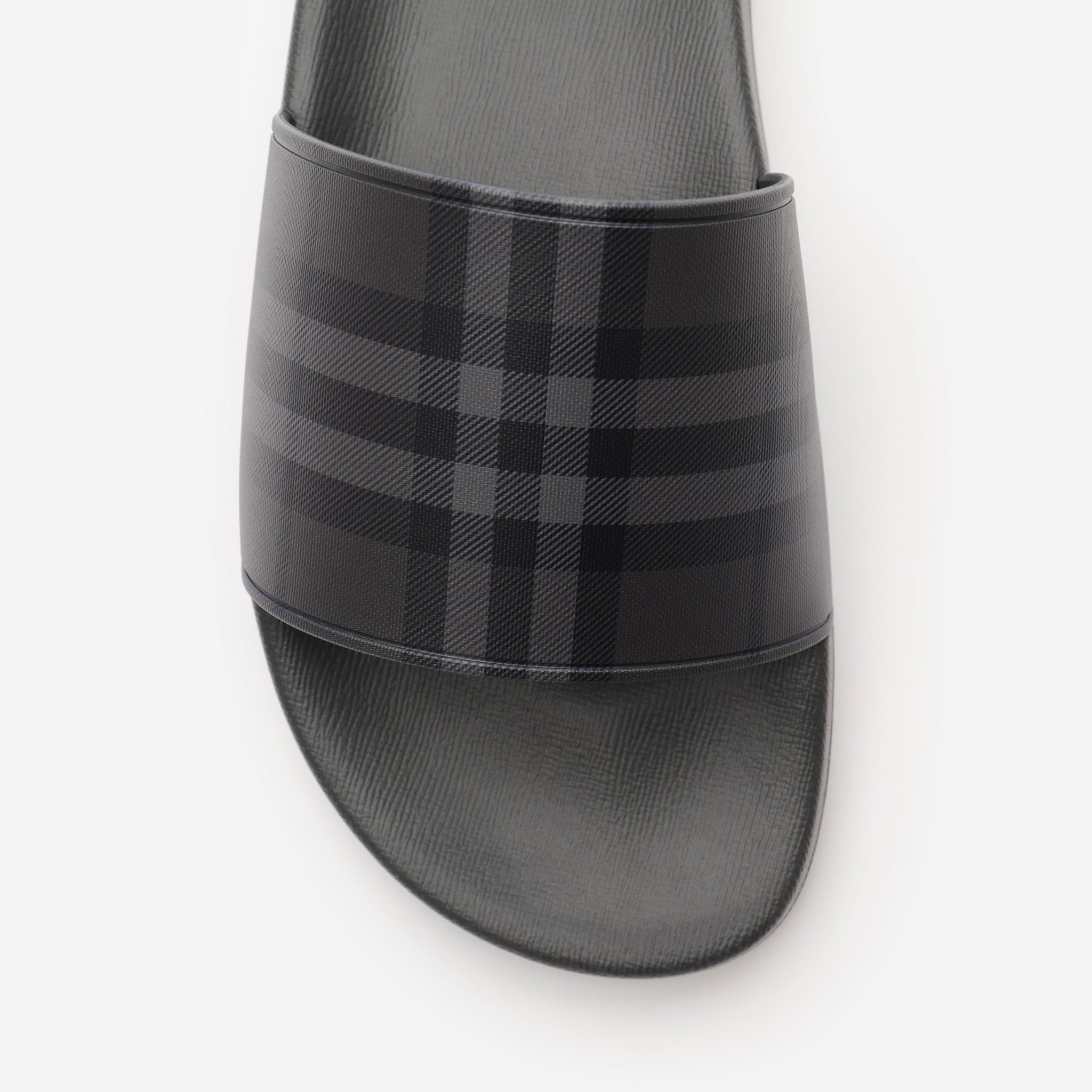  Dép Nam Burberry Check Slides 'Lead Grey' 